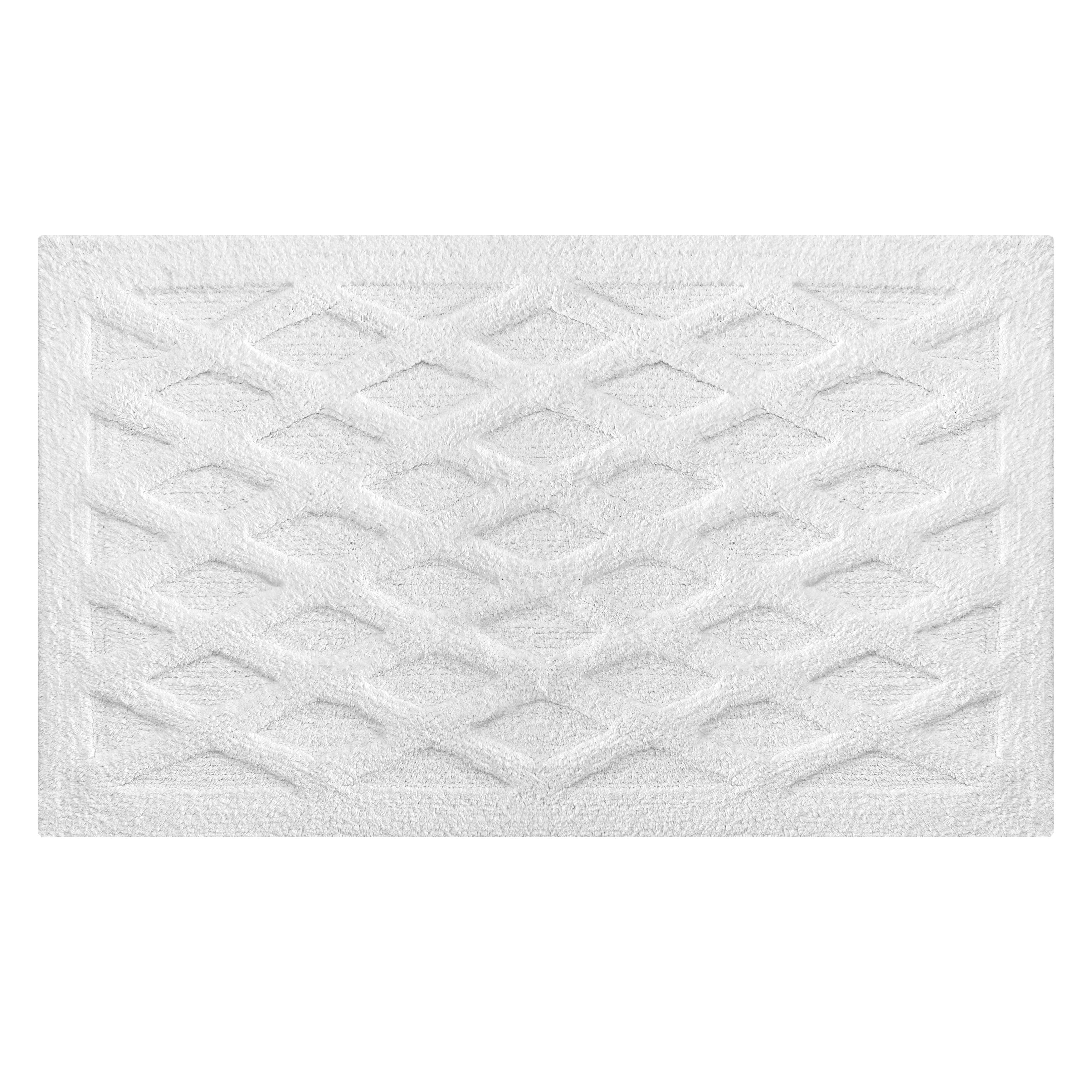 Alderbury Blue 30 in. x 50 in. Geometric Cotton Bath Mat