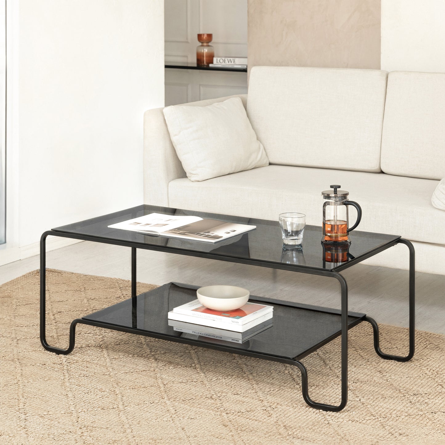 Tucker Iron & Glass Coffee Table