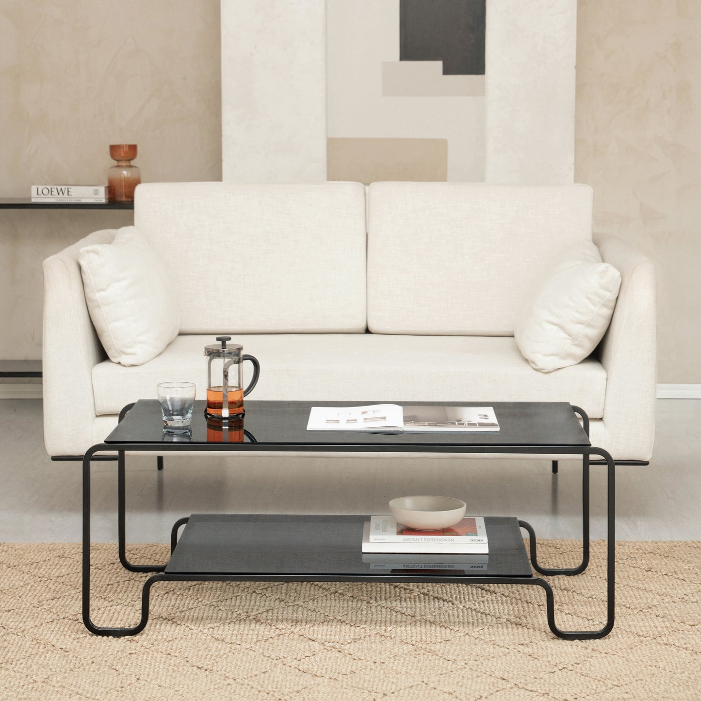 Tucker Iron & Glass Coffee Table