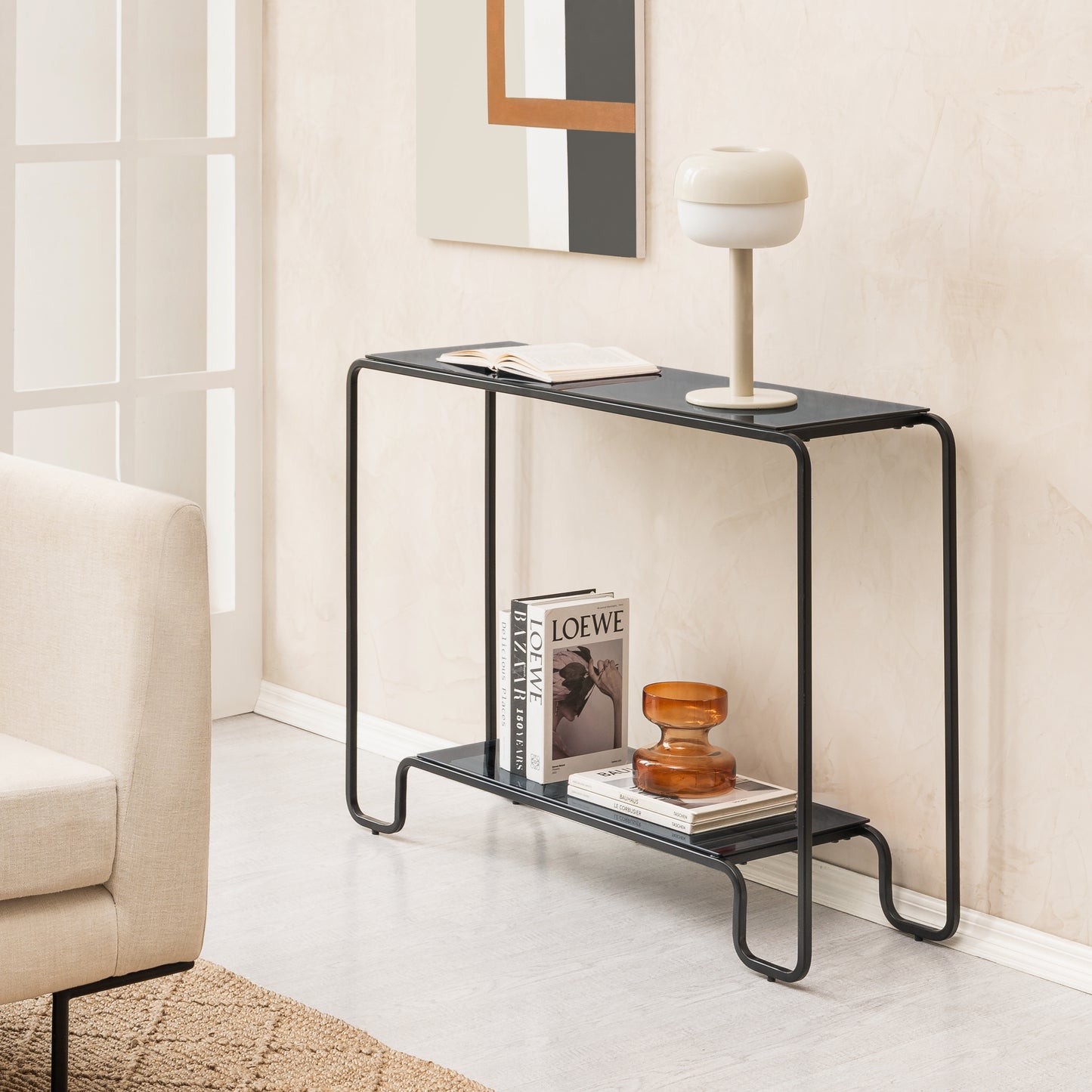 Flint Iron & Glass Console Table