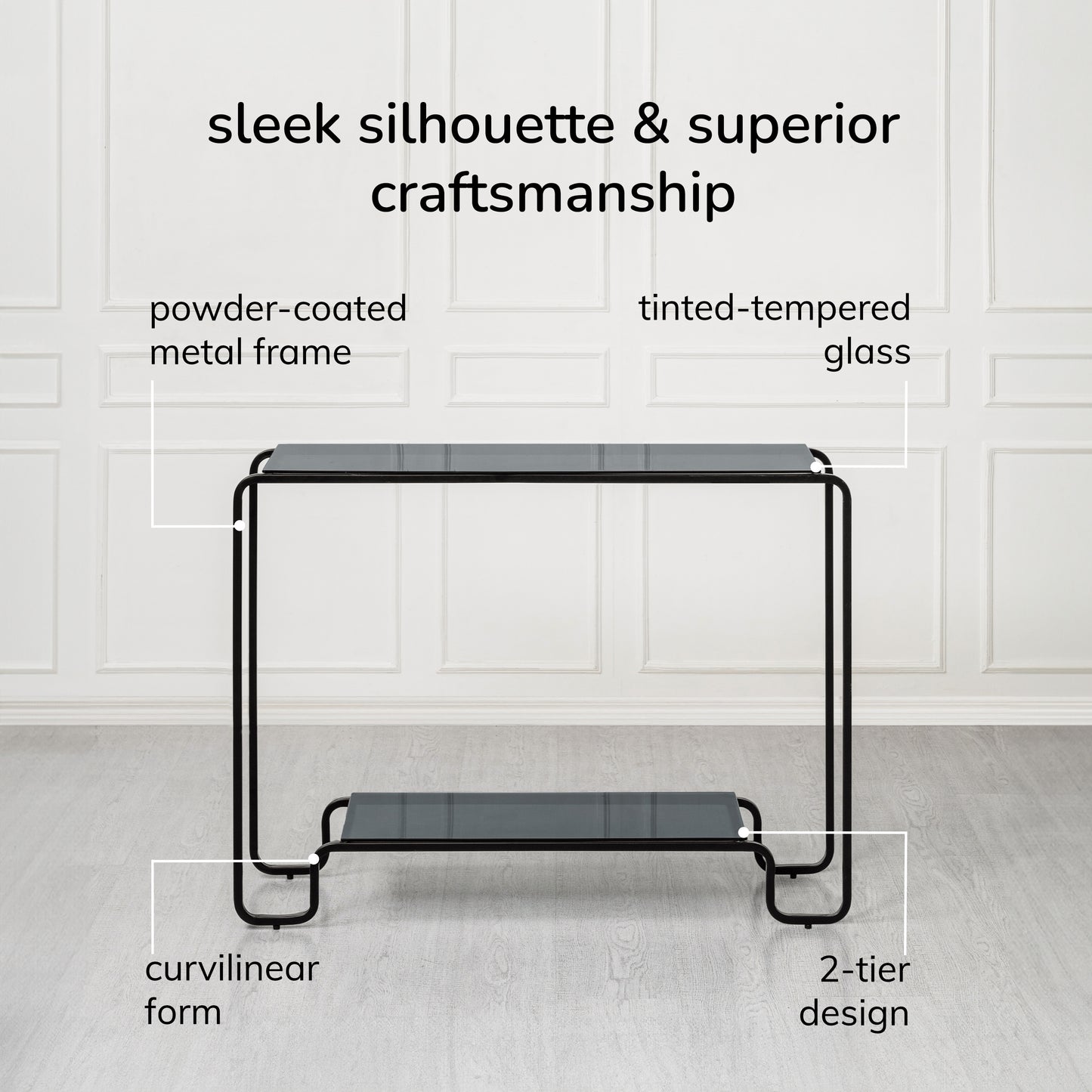 Flint Iron & Glass Console Table